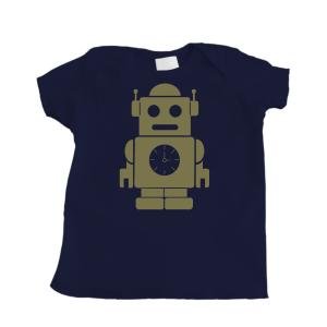 Boy's Navy Blue Infant T-Shirt with Robot Design