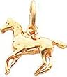 14K Gold Polished Horse Charm