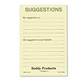 BUDDY PRODUCTS / BDY5621 / Suggestion Box Cards, Yellow, 50 4 x 6 Cards/pack / Sold as 1 PK