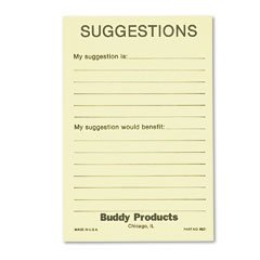Note Card for Suggestion Box, 4 x 6, Yellow, 50/Pack BDY5621