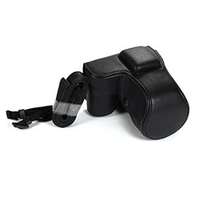 Bluecell Black color leather classic DC digital camera protection case/bag/cover for Sony Nex C3 Nex-C3 with 18-55mm Lens Camera & flash + Bluecell Cable Tie