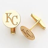 14K Kansas City Royals Disc Initials Cuff Links