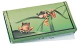 Frog Decorated Leather Checkbook Cover