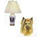 Porcelain Lamp with Yorkshire Terrier