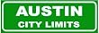 AUSTIN CITY LIMITS novelty highway road sign