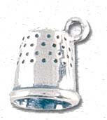 Solid Sterling Silver Thimble Charm