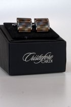 Cufflinks - Cristoforo Cardi Burnt Orange Mosaic Catseye