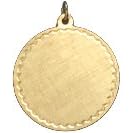 Satin Finished Round Disc with Fancy Edge, 14K Gold Charm by NJ Charms