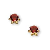 14K Yellow Gold Teens July Birthstone Stud Earrings (Pair)