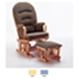 Glider & Ottoman - Natural Finish/Blue Mint Fabric