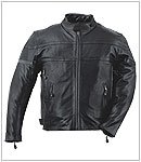 Motorcycle Jackets - Mens Vented Leather Motorcycle Jacket MJ414