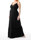 Motherhood Maternity: Spaghetti Strap Beaded Detail Maternity Maxi Dress