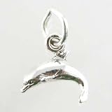 Tiny Dolphin Charm in Sterling Silver, #11079