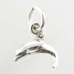Tiny Dolphin Charm in Sterling Silver, #11079