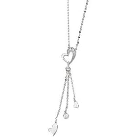 14K White Gold Diamond Heart Necklace