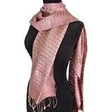 Silk shawl, 'Lush Strawberry'