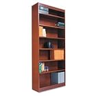 ALERA Square Corner Bookcase, Finished Back, Wood Veneer, 7-Shelf, 36x12x84, Mahogany by Alera