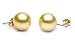 Golden South Sea Pearl Earrings - 12 - 13mm AAA