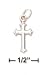 Sterling Silver Mini 1/2 Inch Cross Charm With Branched Ends