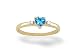 14K Yellow Gold Genuine Heart Blue Topaz and Diamond Ring