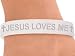Jesus Loves Me Frosted White Wristband