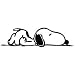 Snoopy On Floor - Cartoon Decal Vinyl Car Wall Laptop Cellphone Sticker