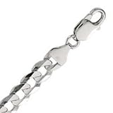 14k White Gold 22 Inch X 7.1 mm Curb Chain Necklace