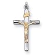 Sterling Silver Crucifix Pendant with 20 Inch Sterling Silver Chain