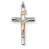 Sterling Silver Crucifix Pendant with 20 Inch Sterling Silver Chain