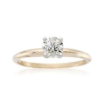 .50 Carat Diamond Solitaire RSVP Engagement Ring In 14kt Yellow Gold