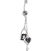 Black Diamond Carbon Fiber LOCK and HE KEY Belly Ring