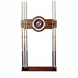 NHL New Jersey Devils 2 piece Wood and Mirror Wall Cue Rack