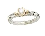 1/4 CT Two-tone Art Deco Diamond Engagement Ring
