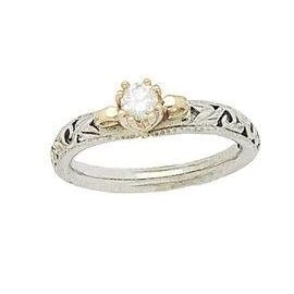 1/4 CT Two-tone Art Deco Diamond Engagement Ring