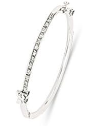 Childrens Sterling Silver CZ Bangle - S00094 - Width 2.5mm - Diameter 47mm.
