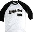BLACK FLAG - Logo - Black / White Baseball Jersey