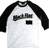 BLACK FLAG - Logo - Black / White Baseball Jersey