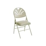 Big and Tall Steel Folding Chair With Vinyl Pad In Taupe. Package of 4 by Global Industrial