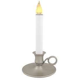 Battery Operated Candle w/Light Sensor and Metal Base