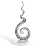 GRAY SWIRL CENTERPIECE - TALL GRAY CRYSTAL SWIRL CENTERPIECE