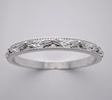 14k White Gold Antique Inspired Wedding Ring