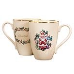 Lenox My Happy Holiday Santa Mugs