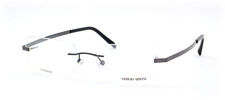 Click here to buy AUTHENTIC GIORGIO ARMANI 417 0PNT GUNMETAL TITANIUM RIMLESS EYEGLASSES.