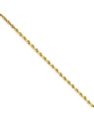 14k Gold 2.25mm D/C Rope with Lobster Clasp Chain 9 Inches