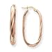 14k Rose 4mm Twisted Half-Round Oval Hoop Earrings