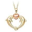 14kt. Gold, Dolphin Heart Pendant