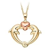 14kt. Gold, Dolphin Heart Pendant