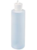 8 Oz Natural Plastic Cylinder Bottles with Flip Top Pour Spout, Pack of 6