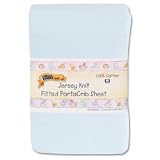 Kids Line Jersey Knit Fitted Porta Crib Sheet - Light Blue