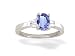 14K White Gold Genuine Oval Tanzanite and Diamond Engagement Ring